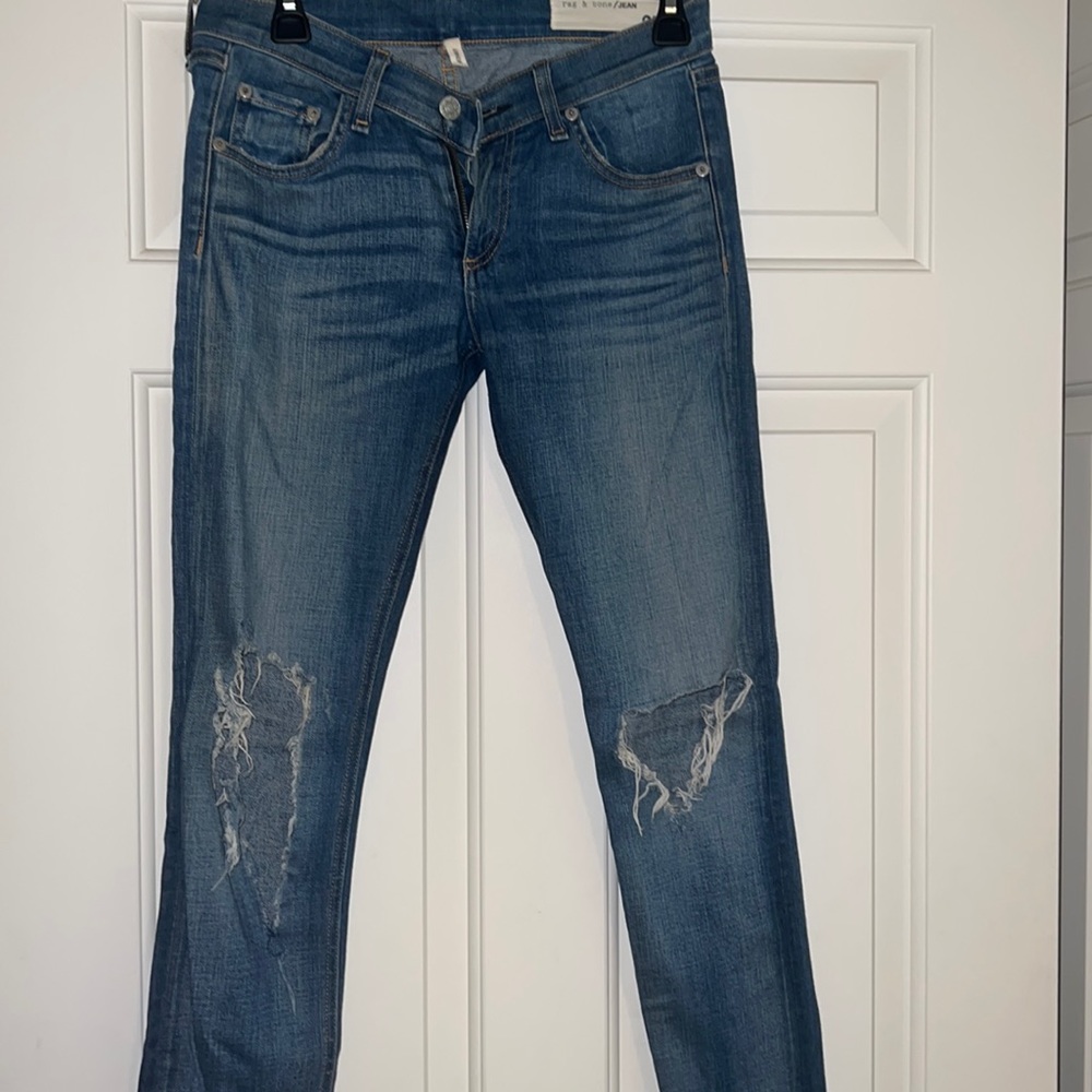 Rag & bone skinny jeans with rips